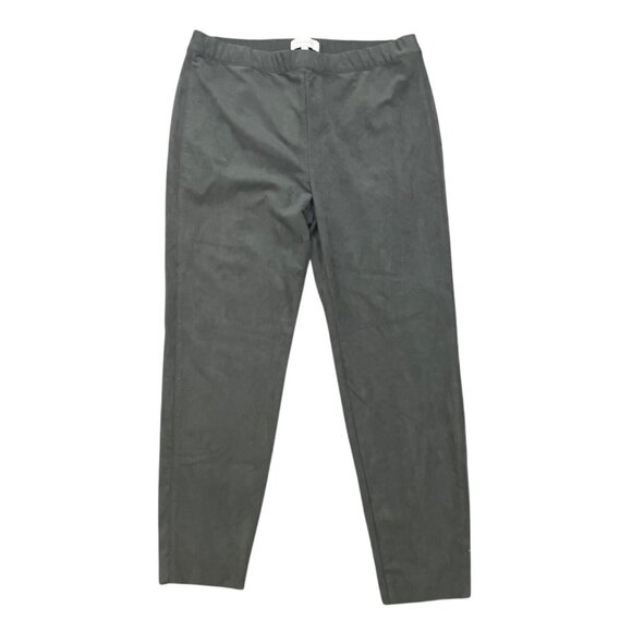 Talbots Womens Gray Pull-On Suede-Like Stretch Pants Size 14 Comfort Elegance - Picture 1 of 5